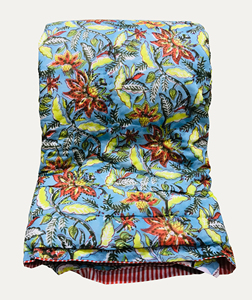 Block Print Reversible Bohemian Printed <b>Quilt</b> with Floral Pattern With Multi Colors Home Use All Season Cotton Fill - Product Image 4