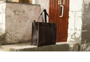 Sac fourre-tout en cuir marron, cuir véritable, fait main, personnalisé, sac fourre-tout en cuir noir pour femme LTB-0230 - Product Image 2