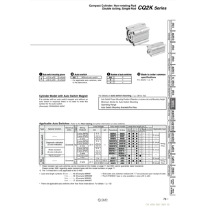 Cilindro compacto SMC, piezas neumáticas de - Product Image 3