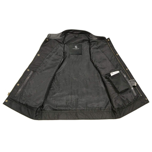 Men's <b>Leather</b> Vest Adults Custom Wholesale OEM ODM Motorcycle Biker <b>Jacket</b> <b>Sleeveless</b> Vintage Premium Casual Outerwear - Product Image 2