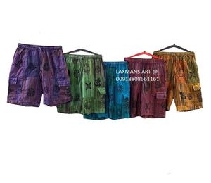 Pantalones cortos de algodón con parche estampado para mujer, pantalones cortos bohemios, pantalones cortos de patchwork, pantalones cortos de rayón, pantalones cortos estampados, pantalones cortos bohemios, pantalones cortos nepalíes - Product Image 1