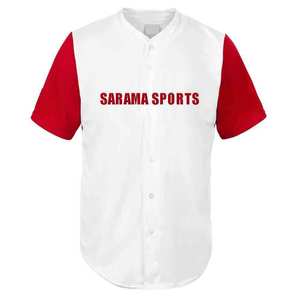Camisetas de Béisbol Juveniles Sublimadas Personalizadas de Fábrica, Camisetas de Béisbol con Cuello en V y Botones - Product Image 1
