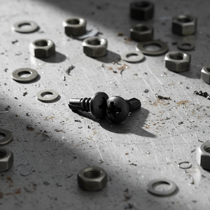 Vis autoperceuse à tête cylindrique en acier au carbone revêtu noir PDC 11 avec rondelle, entraînement Phillips, filetage grossier, grade 4.8/6.8 (pouces) - Product Image 1