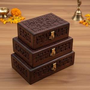 Caja de Almacenamiento de Madera con Logotipo Personalizado Grabado para Regalos Promocionales Corporativos y Suministros de Embalaje de Lujo - Product Image 1