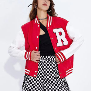 Chaquetas de Invierno para Mujer, Chaqueta Varsity de Béisbol con Logotipo Personalizado, Chaqueta Varsity de Cuero Genuino de Alta Calidad para Otoño - Product Image 1
