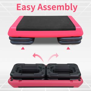 บันไดสเต็ปเปอร์ออกกำลังกายแบบแอโรบิกสีแดงแบบปรับได้4ระดับสำหรับออกกำลังกายที่บ้านและฟิตเนสคลับสุขภาพ - Product Image 3