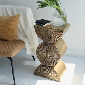 LINEA MODERN HANDMADE GOLD IRON L <b>TABLE</b> with GOLD ACCENT for LIVING ROOM HOME DECOR & FARMHOUSE INDIAN HANDICRAFT - Product Image 4