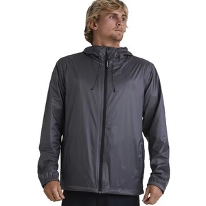 Veste de pluie pour homme, coupe-vent, imperméable, légère, pliable, décontractée, résistante au vent et à l'eau, gris anthracite, noir - Product Image 1