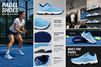 Vente en gros de chaussures de tennis unisexes de pickleball professionnelles en caoutchouc pour le squash, maille de haute qualité pour le sport souple et de saison personnalisée