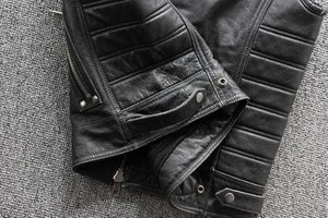 <b>Men</b>’s Vintage Black Leather Vest Genuine Leather Motorcycle Biker Vest for <b>Men</b> Classic Rider Style Sleeveless <b>Jacket</b> - Product Image 4
