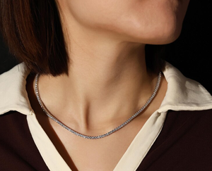 Luxury Micro Pave Moissanite Tennis <b>Chain</b> Necklace <b>Iced</b> <b>Out</b> Hip Hop Jewellery Minimal Diamond Look Gift - Product Image 3