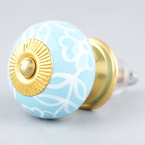 Boutons de commode en céramique faits à la main, turquoise et blanc, en forme de feuille, poignées de tiroir et de porte, vente en gros - Product Image 3