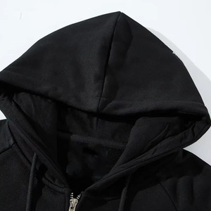 Sweat-shirt à capuche noir pour homme, imprimé chauve-souris, style streetwear décontracté surdimensionné en tricot pour l'automne - Product Image 5