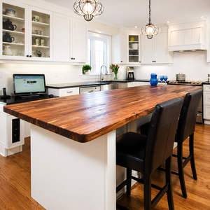 Custom Solid Wood Countertop Kitchen Island Tabletop Natural Finish Durable Butcher <b>Block</b> Board - Product Image 1