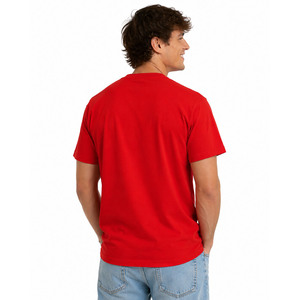 Camiseta de algodón con cuello redondo y manga corta para hombre, estampada, de ajuste regular, informal, de punto jersey, teñida lisa, unisex - Product Image 3