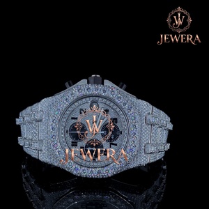 High Quality Stainless Steel Moissanite Diamond Hip Hop Wristwatch with Waterproof Design for Business Travel Casual Wear - Product Image 3