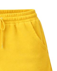 Shorts en molleton de coton jaune vif personnalisés pour femmes, taille élastique, décontractés, pour l'été, vêtements de détente, fabricant sur mesure, qualité supérieure - Product Image 6