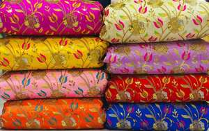 Sari en Soie Brute de Bangalore, Soie Mulberry, Soie Impériale, Soie de Bangalore Heritage, Tissé à la Main, Fusion de Soie Brute et de Soie Mulberry Pure - Product Image 2