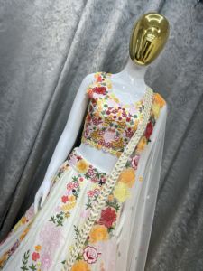 Embroidered Floral Lehenga Choli Women Bridal Outfit Festive <b>Indian</b> Pakistani <b>Top</b> and Skirt Party Wedding Wear - Product Image 5