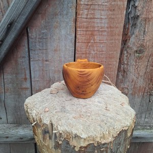Wooden Kuksa <b>Camping</b> <b>Cup</b> Traditional Scandinavian Mug Handmade Natural Wood Coffee Drinking Bowl - Product Image 5