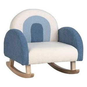 Silla Mecedora de Peluche para Niños, Sillón Infantil con Tela Suave de Peluche, Respaldo Acolchado, Silla de Lectura para Guardería - Product Image 1