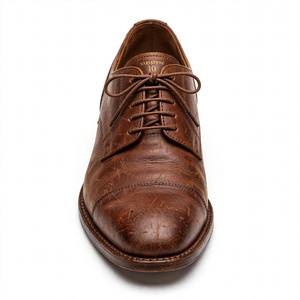 Chaussures habillées Oxford 100 % cuir marron premium pour hommes, à bout uni, à lacets, en cuir véritable, pour le bureau et les occasions professionnelles, de BD - Product Image 2