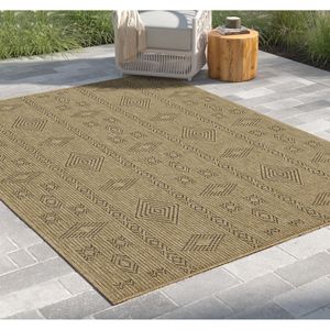 Earth GC_NTL1002 Indoor/Outdoor Area Rug 7 Ft. 10 In. X 10 Ft. 3 In. <b>Jute</b>/Mocha 100% Natural <b>Fiber</b> 100% Recyclable - Product Image 1