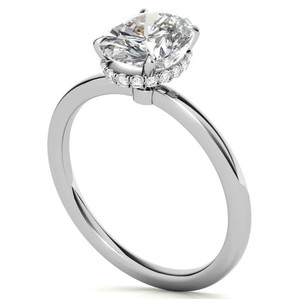 Anillo de Moissanita Certificada con Corte Brillante y Halo Oculto, Plata de Ley 925, Regalo de Lujo para Compromiso, Boda o Aniversario para Ella - Product Image 4