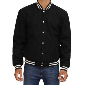 เสื้อแจ็คเก็ตวาร์ซิตี้ทรงหลวมไซส์ใหญ่ สไตล์ Letterman พร้อมโลโก้สั่งทำ สำหรับบาสเกตบอล วิทยาลัย เบสบอล สำหรับผู้ชาย - Product Image 2