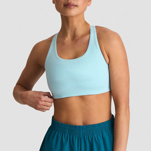 Sujetador deportivo de cuello redondo con espalda en Y y patrón sólido para mujer, de licra, ajuste ceñido, transpirable, ligero, 180 g/m², para gimnasio, de alta elasticidad - Product Image 5