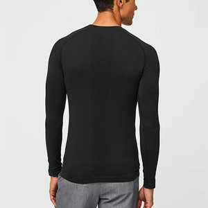 Men's Black <b>Long</b> <b>Sleeve</b> Compression Shirt Spandex Polyester Knitted Fit Athletic Wear men hospital <b>undershirts</b> For Sale - Product Image 3