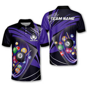 Camisas de Billar para Hombre, Tela de Lona 100% Poliéster, Diseño Sublimable Personalizable, Transpirable, de Secado Rápido, Servicio OEM - Product Image 3