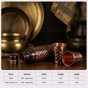 Pure Copper Double Wall Eco-Friendly <b>Water</b> <b>Bottle</b> with Classic Finish for <b>Daily</b> <b>Water</b> Storage & Travel - Product Image 6