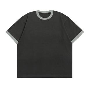 Camiseta Oversize Ancha y Holgada de Algodón Pesado de Alta Calidad Personalizada para Hombre, Negra y Blanca, con Cuello Redondo - Product Image 1