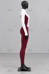 Ensemble de yoga pour femme : Leggings taille haute longs et haut à col roulé à manches longues, 2 pièces en polyester avec fermeture éclair et bretelles non convertibles - Product Image 3