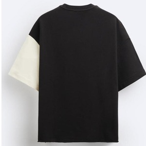 เสื้อยืดคอกลมแขนสั้นทรงปกติสำหรับผู้ชาย ผ้าถักเนื้อนุ่ม ระบายอากาศได้ดี น้ำหนัก 220 กรัม ผลิตจากผ้าฝ้าย 100%  ลายปักแบบกำหนดเอง ตัดเย็บด้วยเทคนิคการต่อสีแบบคอนทราสต์ - Product Image 2