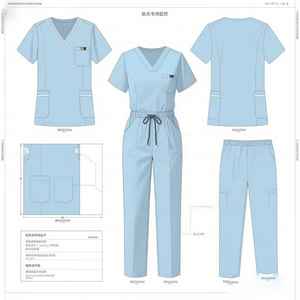 ชุดยูนิฟอร์มพยาบาลผ้าฝ้ายนุ่มคุณภาพดี สวมใส่สบาย แบบครึ่งแขน มีลาย - Product Image 6