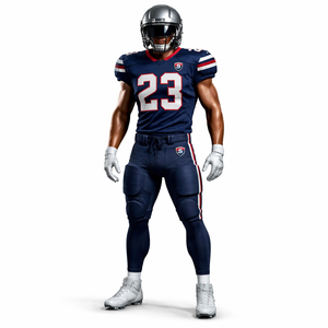 Men’s Custom American Football Jersey and Pants Set Red White Breathable Polyester Team Sports Wear - Product Image 3