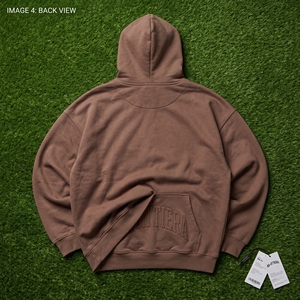 Sudadera con Capucha Oversize Marrón para Mujer, Sudadera Monocromática con Logotipo en Relieve, Ropa Urbana, Top para Mujer, Venta al Por Mayor Personalizada - Product Image 6