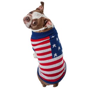 Suéter para Perro de Punto Grueso Patriot, Diseño de Estrella de la Independencia, Cuello Alto Acanalado, Ropa para Mascotas - Product Image 3