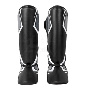 Protections de tibia et coussinets d'entraînement Muay Thai en cuir et PU avec protection de base pour MMA et boxe, ajustement universel - Product Image 3