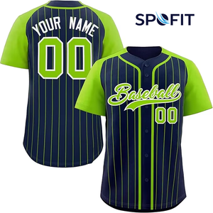 Custom Navy Pinstripe Baseball Jersey Sublimated Team Uniform Personalized Name Number Baseball Shirt OEM ODM - Product Image 6