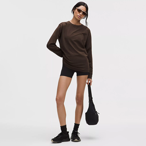 เสื้อยืดแขนยาวผู้หญิงทรงเข้ารูป ผ้าฝ้ายแท้ 100% สไตล์ลำลอง สำหรับฤดูร้อน เหมาะสำหรับโยคะ ฟิตเนส และการฝึกซ้อม - Product Image 3