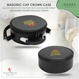 Étui pour casquette du Rite écossais maçonnique du 33e degré, noir, avec un emblème double aigle brodé d'or - Product Image 6