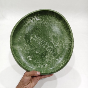 Juego de Platos de Resina con Diseño de Espiral Negro, 3 Piezas, Vajilla Redonda Hecha a Mano, Plato para Frutas Pulido - Product Image 4