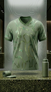 Vêtements streetwear personnalisés, design sur mesure, maillot de foot respirant en mesh, t-shirt col V - Product Image 3