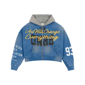 Camouflage Print Hoodie Set With Rhinestone Details Oversized Zipper-<b>Up</b> Sweatshirt And Pants Streetwear Style Unisex Autumn Wear - Product Image 4