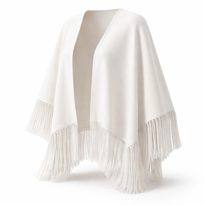 Wholesale Custom White <b>Fringe</b> Cape for Wedding <b>Jackets</b> and Wraps - Factory Direct Supplier - Product Image 3