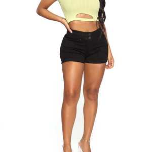 Nouveautés : Shorts en jean pour femme, sexy, amples, à boutons, taille haute, jambes larges, prix raisonnable - Product Image 6