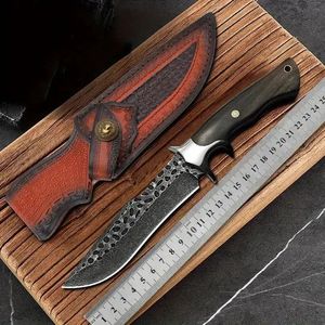 Damascus Steel Zombie <b>Knife</b> With Wood Handle Drop Point Blade Straight Edge 0.6 Mm Thickness - Product Image 4